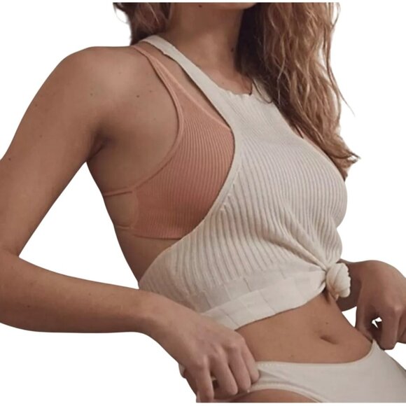 Free People Intimately Switch It Up Camisole Sweater Ivory Tank Top Medium - Picture 1 of 11
